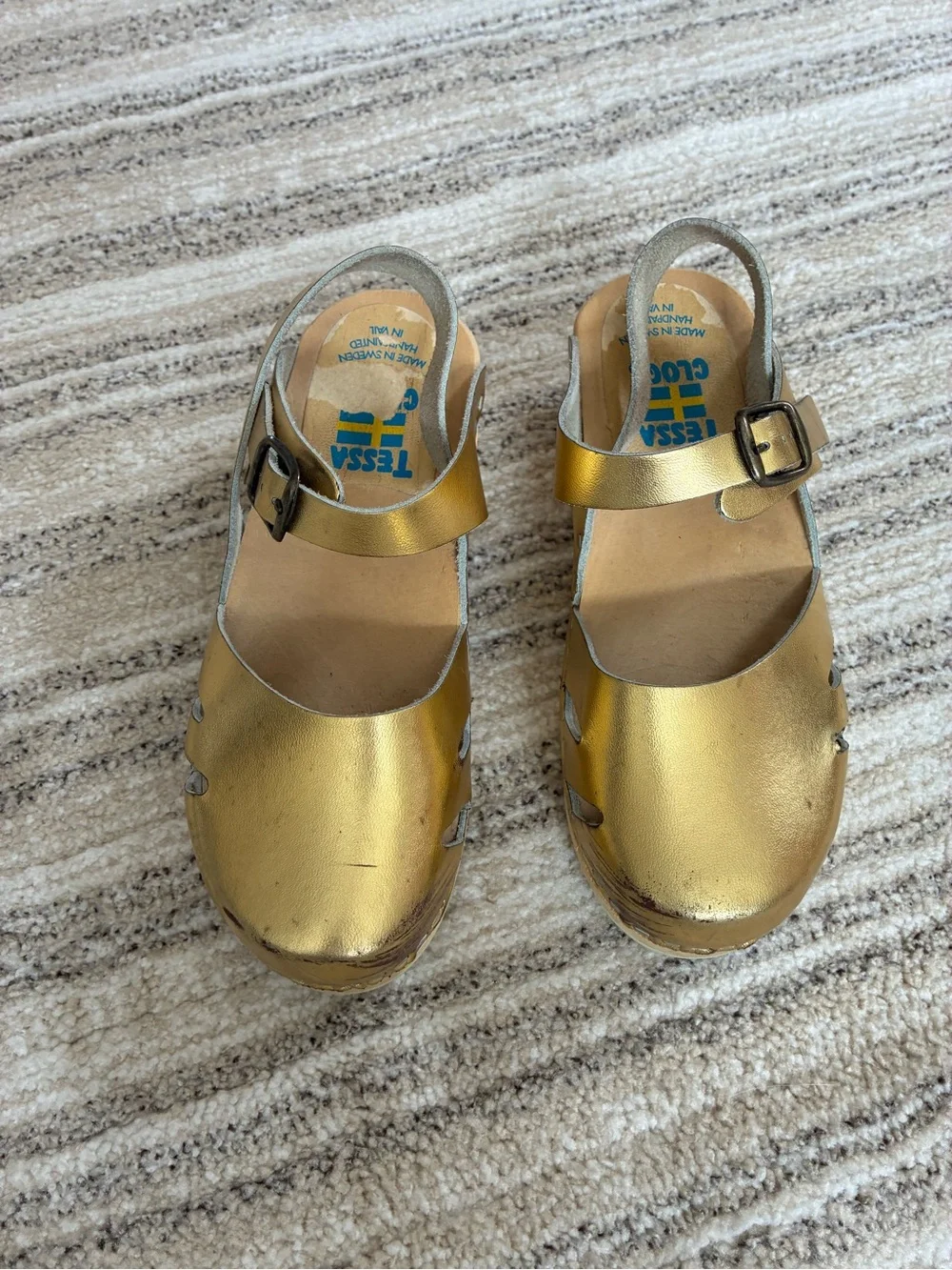 Tessa Clogs Gold Clog Sandals Girls 2